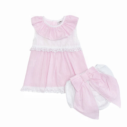 *SALE* Baby Girl Pink Stripe Summer Dress with Pants "MYD2463P"