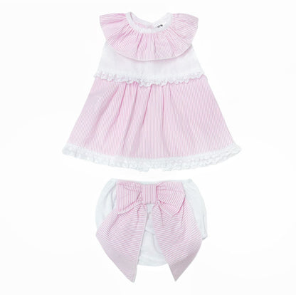 *SALE* Baby Girl Pink Stripe Summer Dress with Pants "MYD2463P"