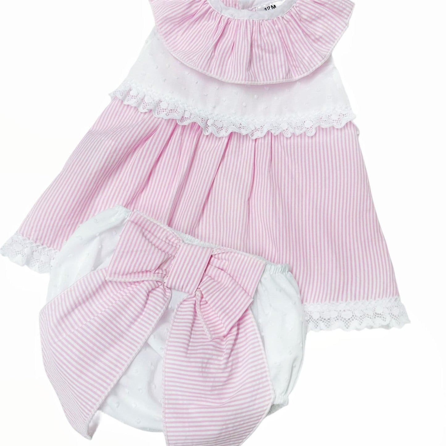 *SALE* Baby Girl Pink Stripe Summer Dress with Pants "MYD2463P"