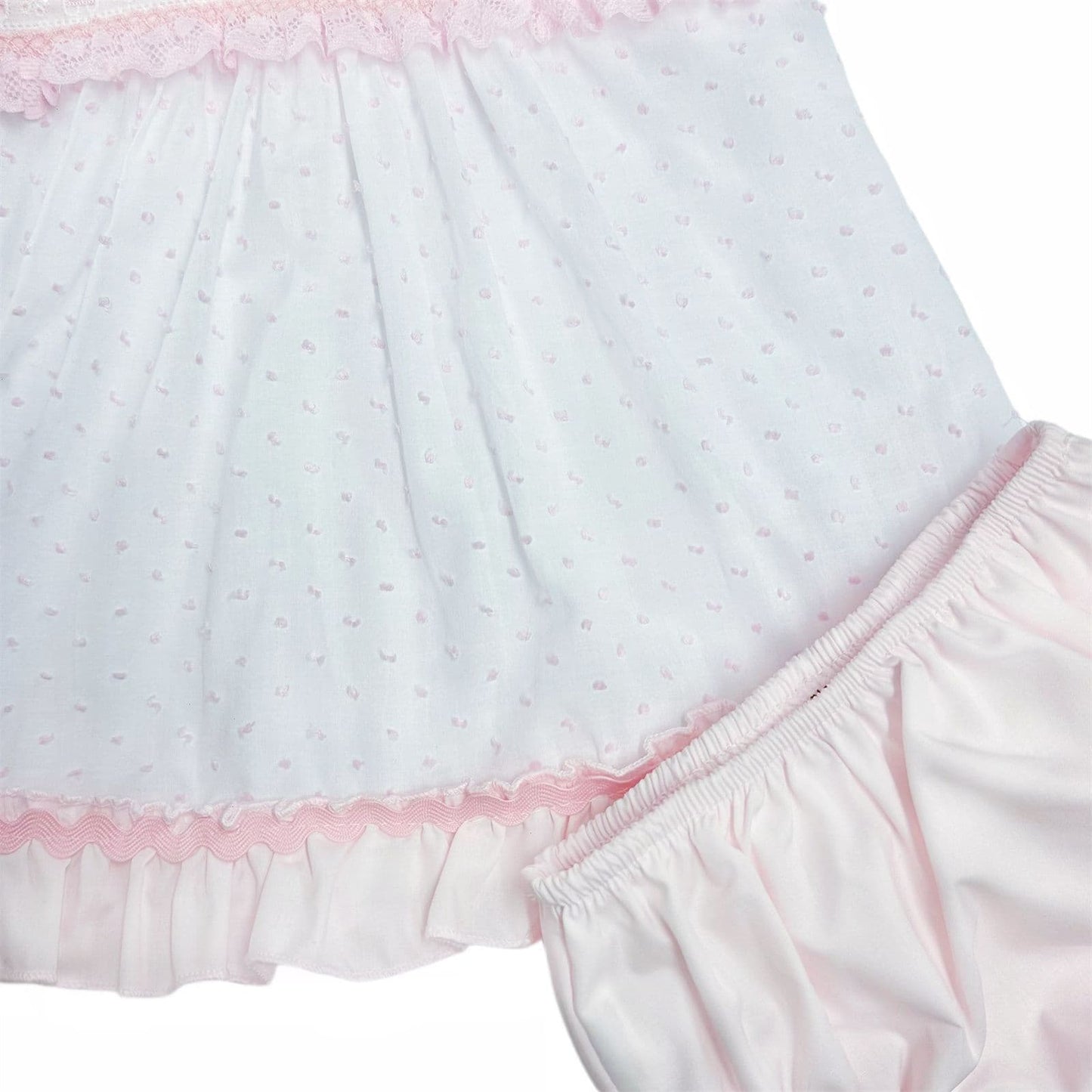 *SALE* Baby Girl Pink Swiss Dot Dress with Pants "MYD2434P"