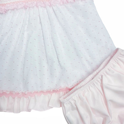 *SALE* Baby Girl Pink Swiss Dot Dress with Pants "MYD2434P"