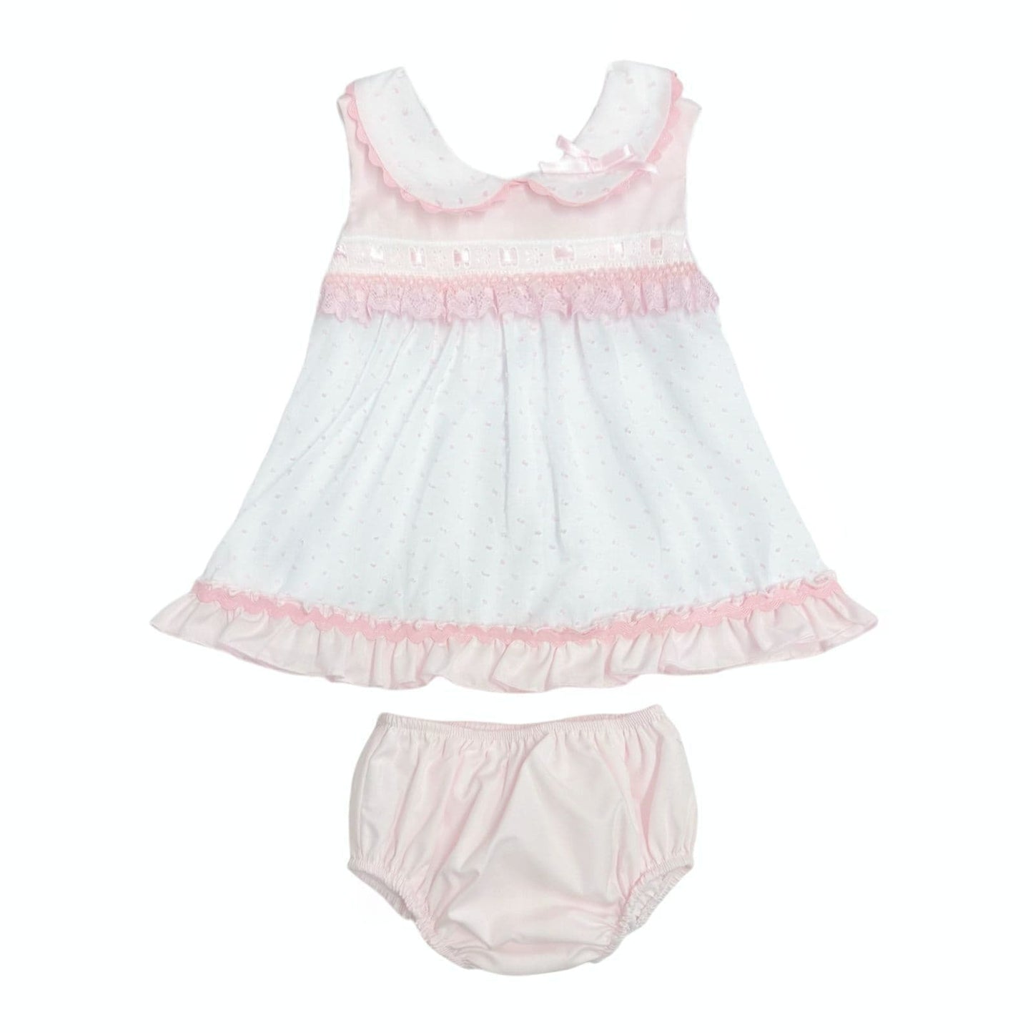 *SALE* Baby Girl Pink Swiss Dot Dress with Pants "MYD2434P"