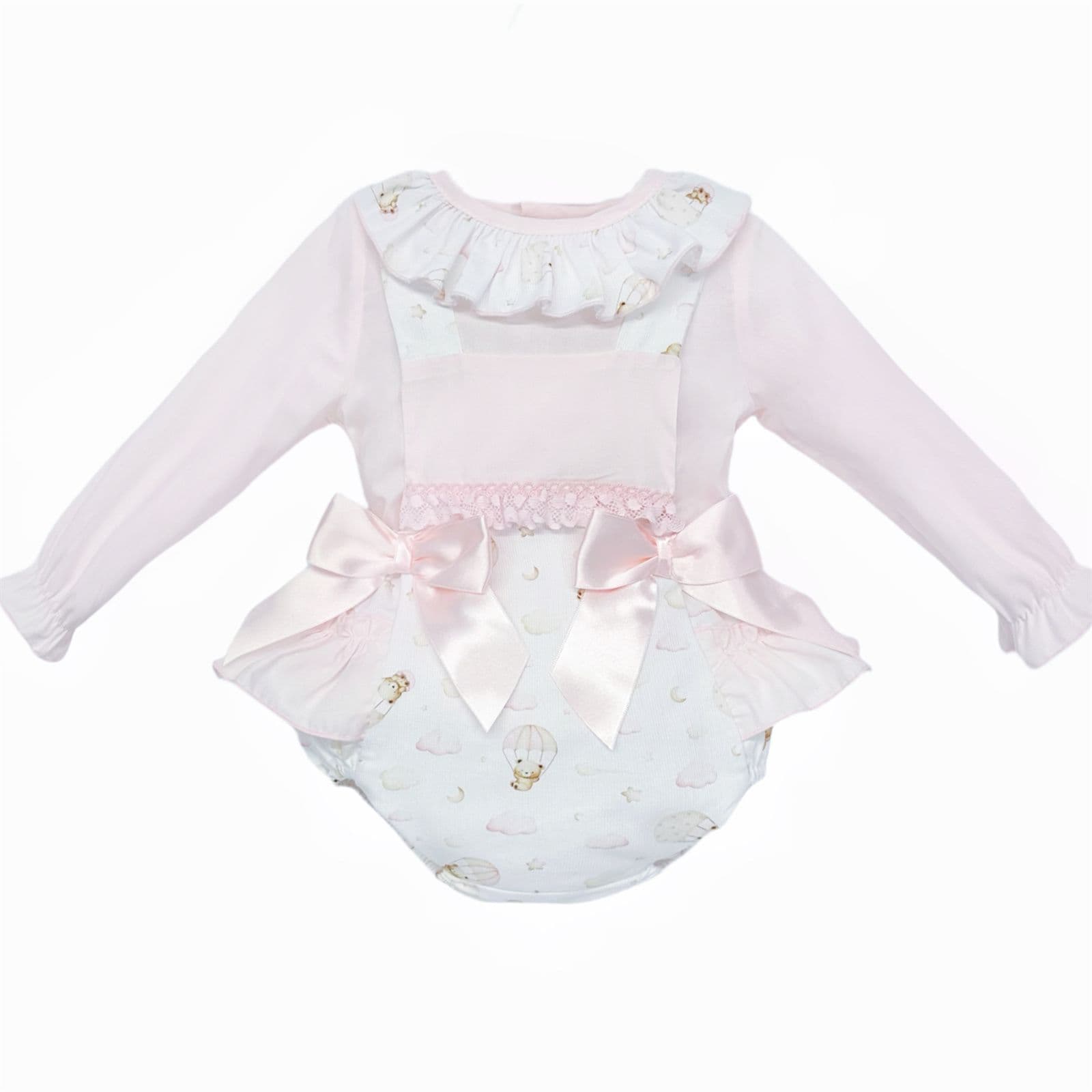 *SALE* Baby Girl Pink Teddy Frilly Bottom Romper with Shirt "MYD25202"