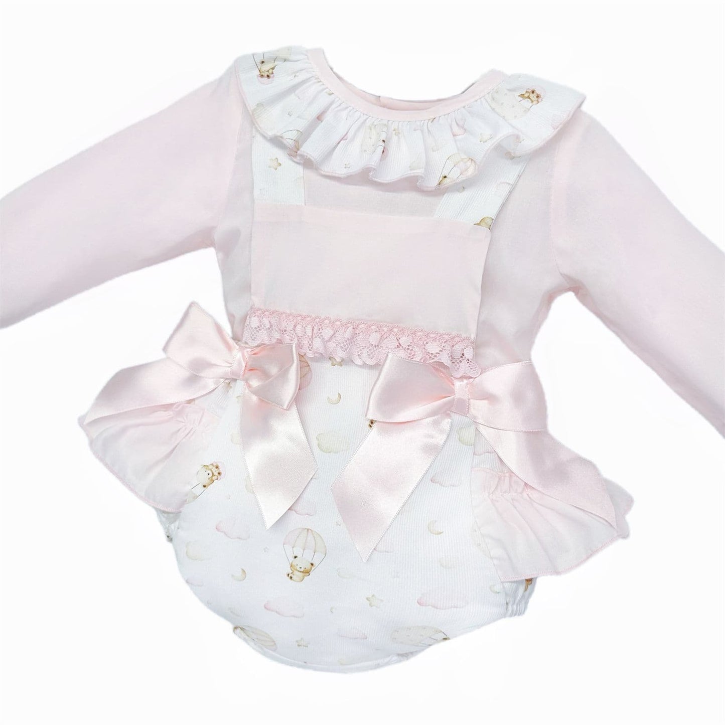 *SALE* Baby Girl Pink Teddy Frilly Bottom Romper with Shirt "MYD25202"