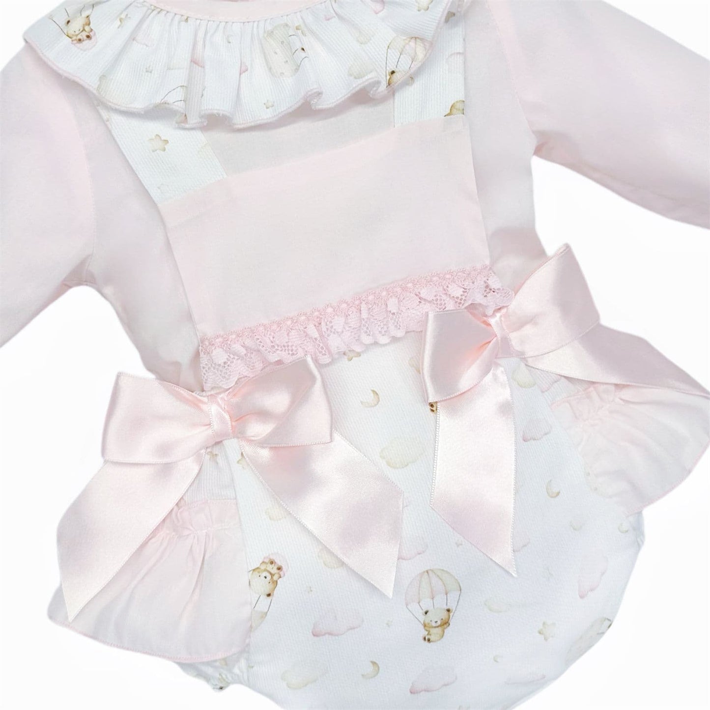 *SALE* Baby Girl Pink Teddy Frilly Bottom Romper with Shirt "MYD25202"