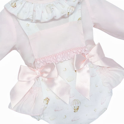 *SALE* Baby Girl Pink Teddy Frilly Bottom Romper with Shirt "MYD25202"