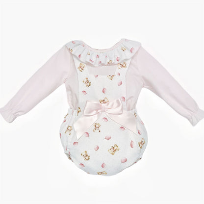 *SALE* Baby Girl Pink Teddy Print Romper with Shirt "MYD25212"