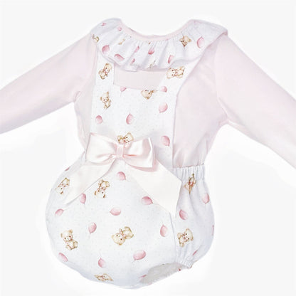 *SALE* Baby Girl Pink Teddy Print Romper with Shirt "MYD25212"