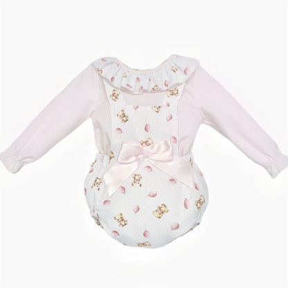 *SALE* Baby Girl Pink Teddy Print Romper with Shirt "MYD25212"