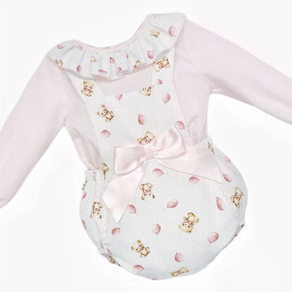 *SALE* Baby Girl Pink Teddy Print Romper with Shirt "MYD25212"