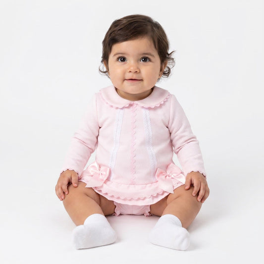 *SALE* Baby Girl Pink Waffle Dress with Knickerse "2534"