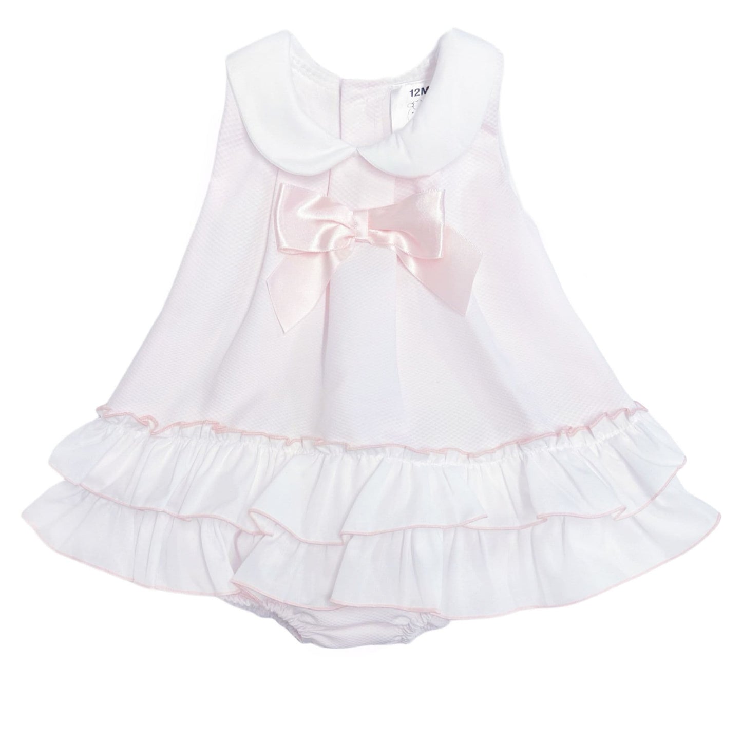 *SALE* Baby Girl Pink Waffle Frilly Dress with Pants "MYD2442P"