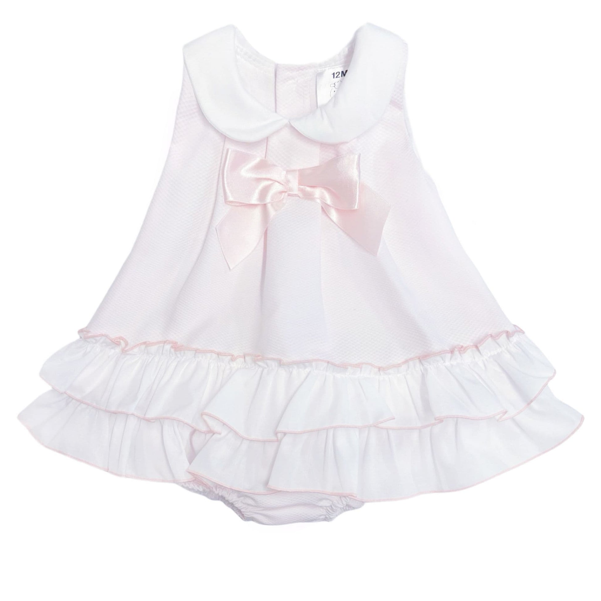 *SALE* Baby Girl Pink Waffle Frilly Dress with Pants "MYD2442P"