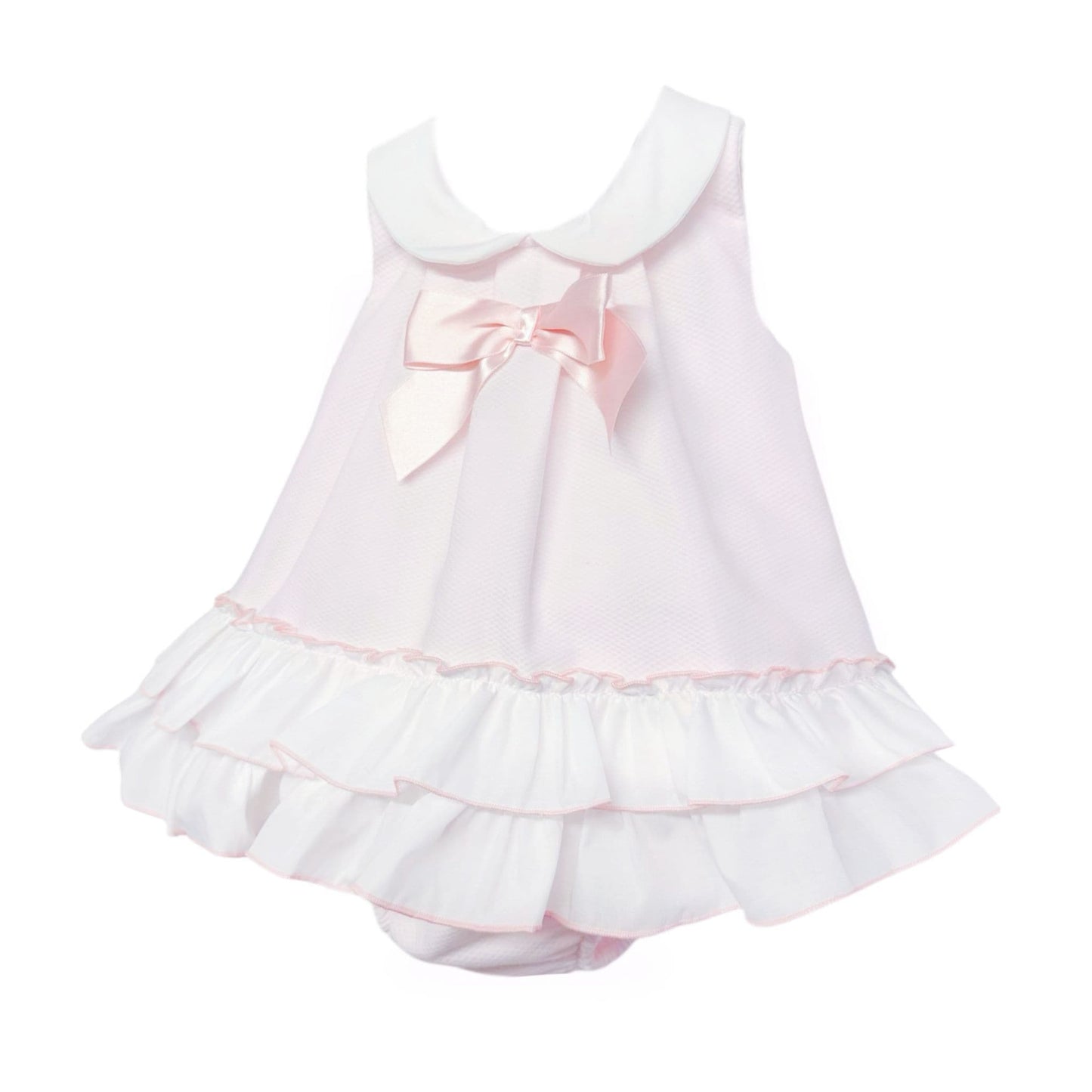 *SALE* Baby Girl Pink Waffle Frilly Dress with Pants "MYD2442P"