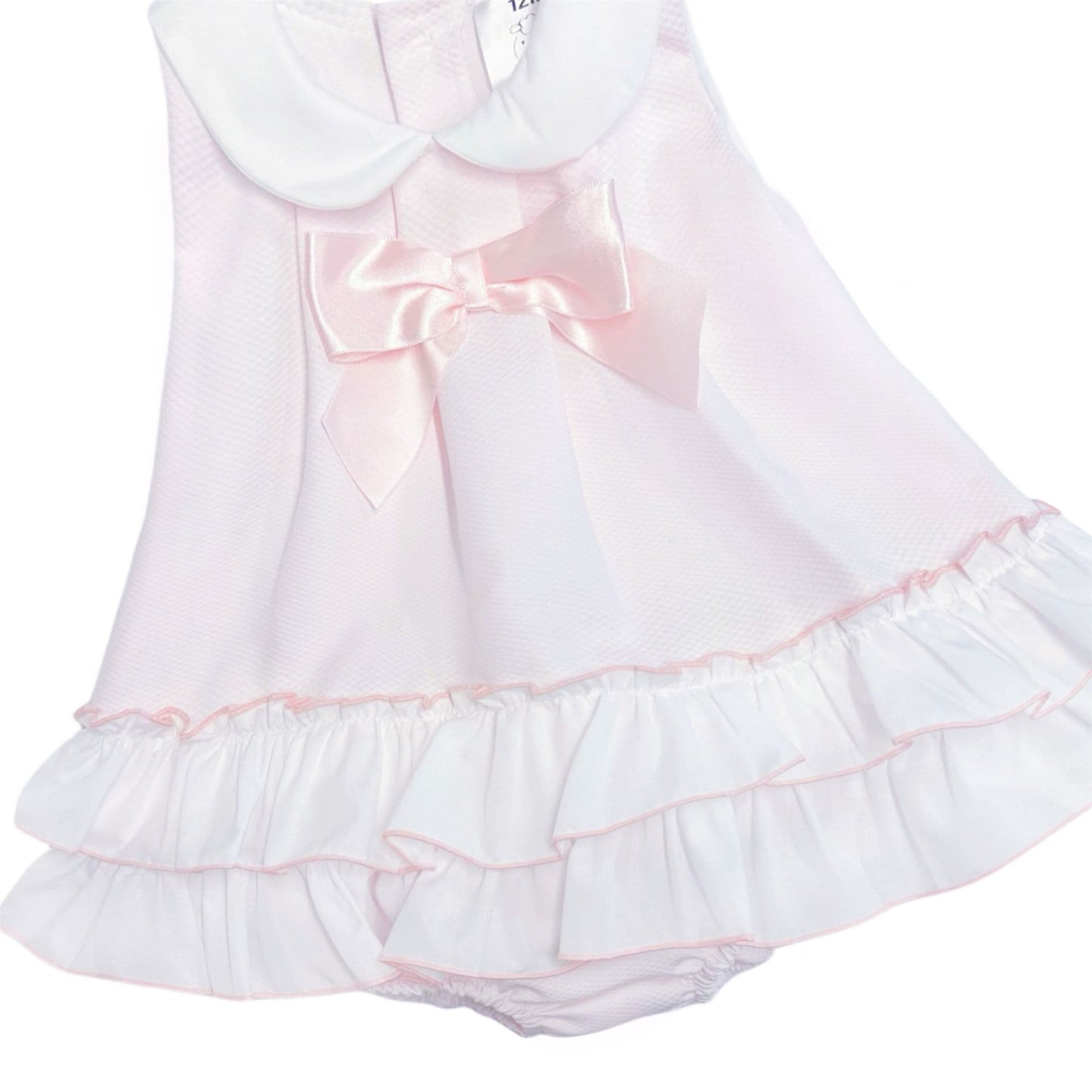 *SALE* Baby Girl Pink Waffle Frilly Dress with Pants "MYD2442P"