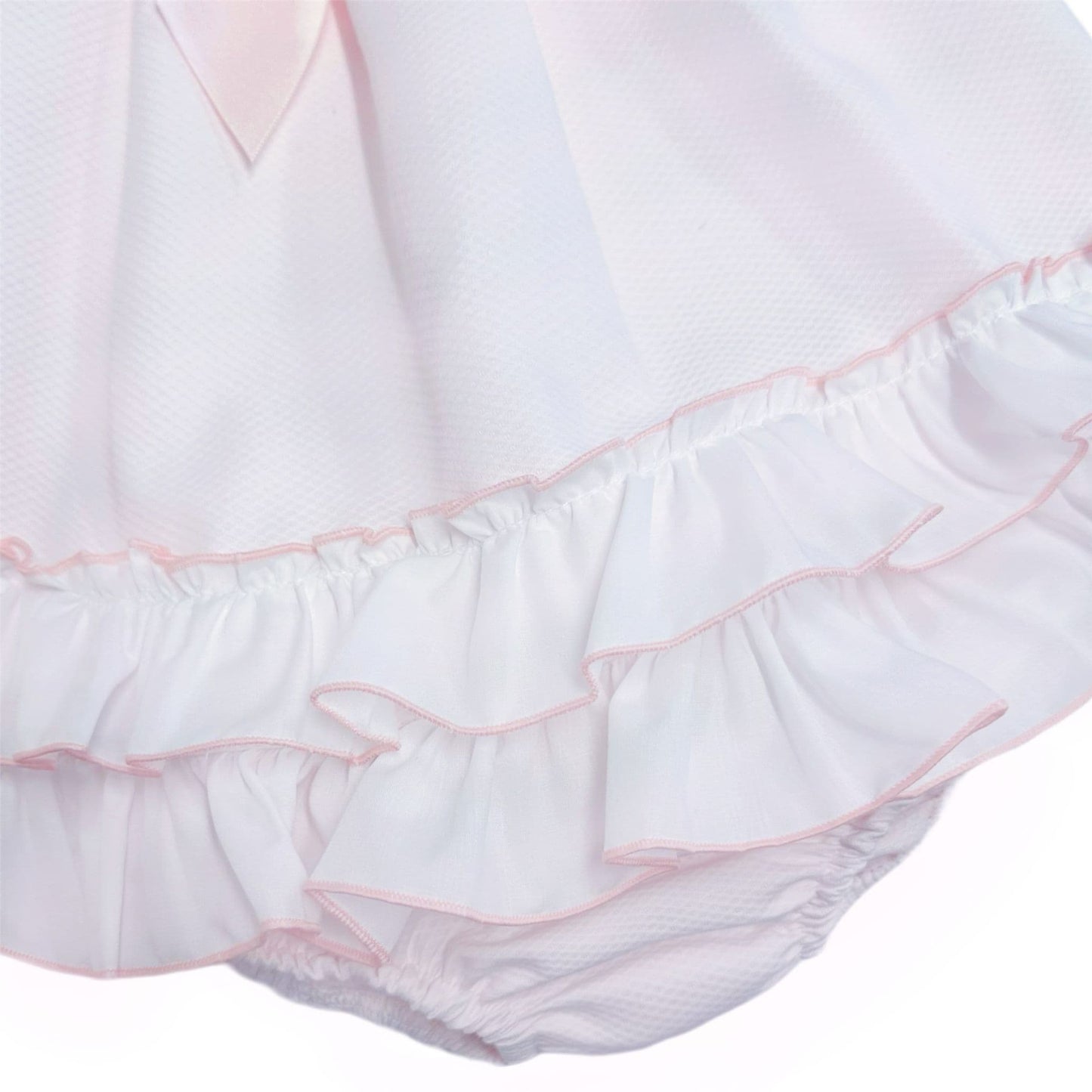 *SALE* Baby Girl Pink Waffle Frilly Dress with Pants "MYD2442P"