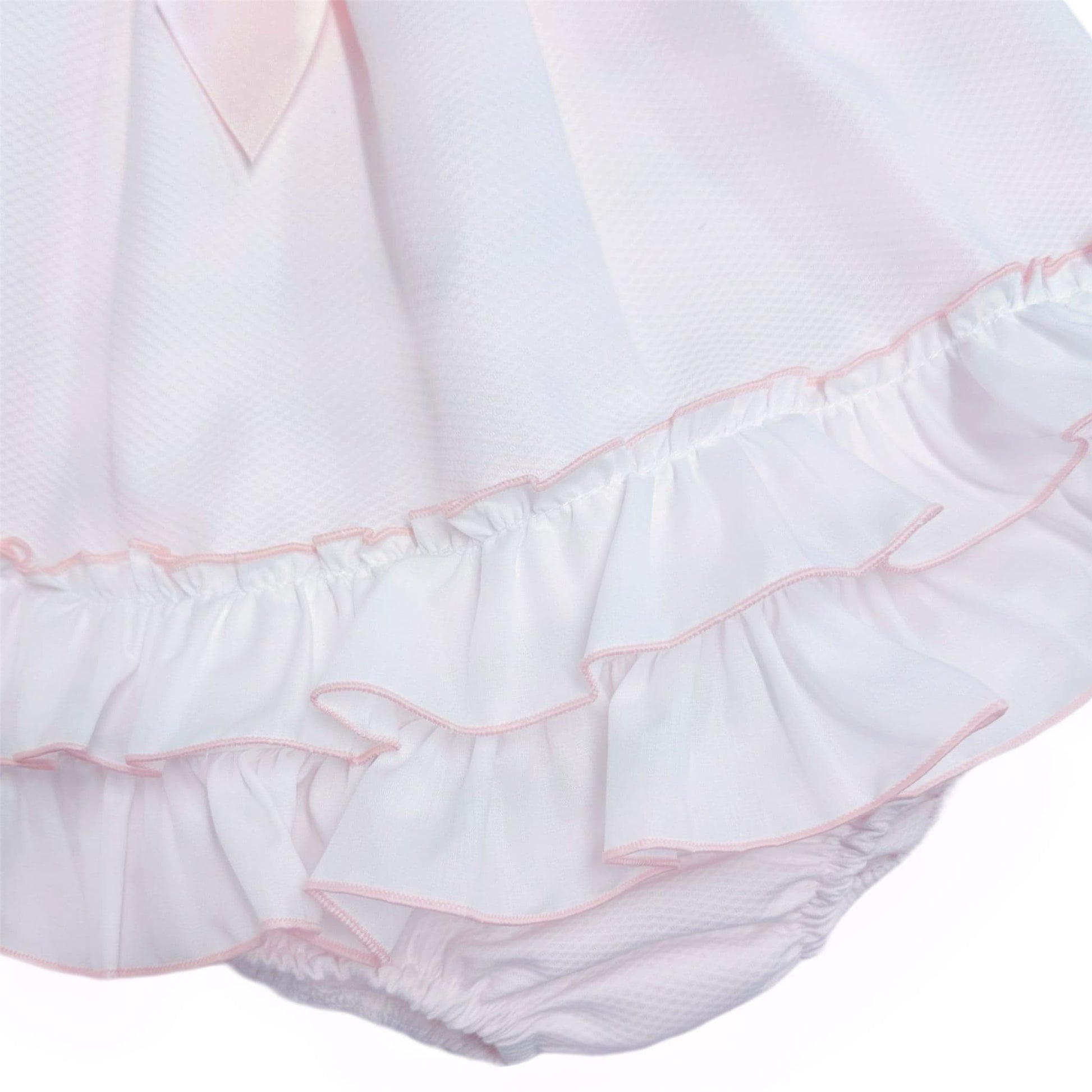 *SALE* Baby Girl Pink Waffle Frilly Dress with Pants "MYD2442P"