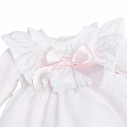 *SALE* Baby Girl Pink Waffle Frilly Dress with Pants "MYDC2479"