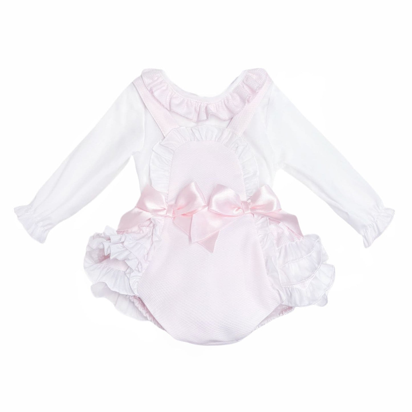*SALE* Baby Girl Pink Waffle Frilly Romper with Shirt "MYDC2480"