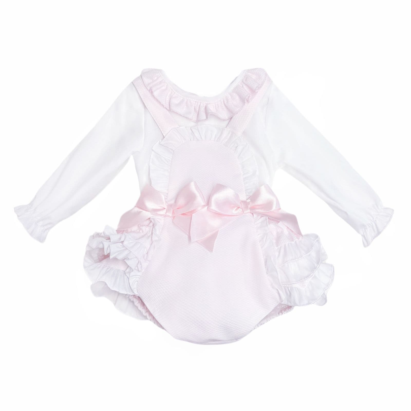 *SALE* Baby Girl Pink Waffle Frilly Romper with Shirt "MYDC2480"