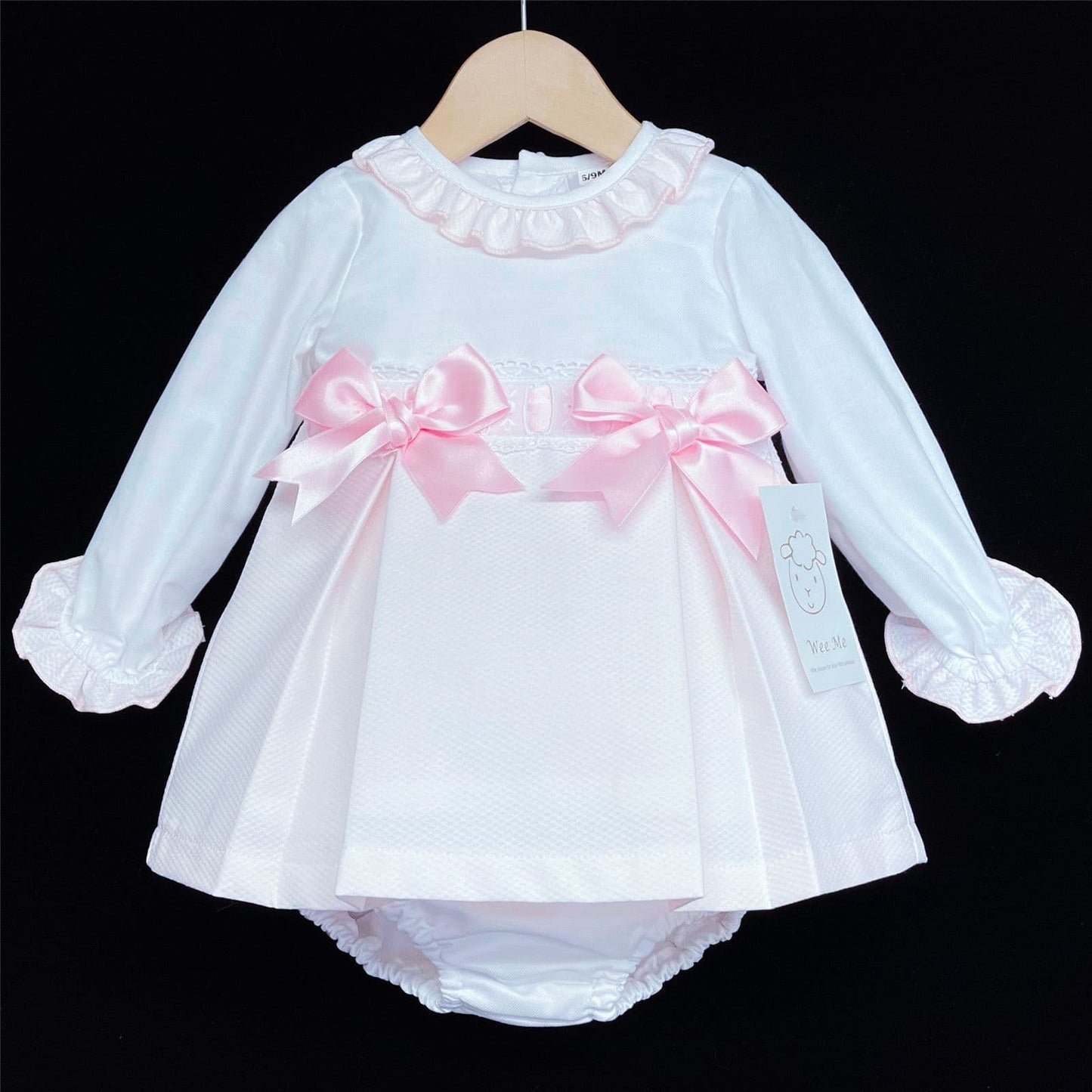 *SALE* Baby Girl Pink Waffle Princess Dress with Pants "MYD207"