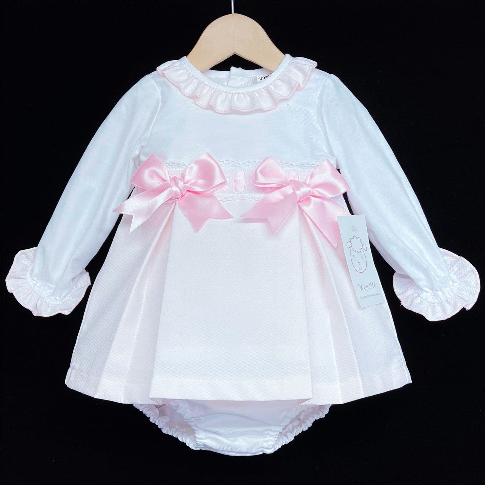 *SALE* Baby Girl Pink Waffle Princess Dress with Pants "MYD207"