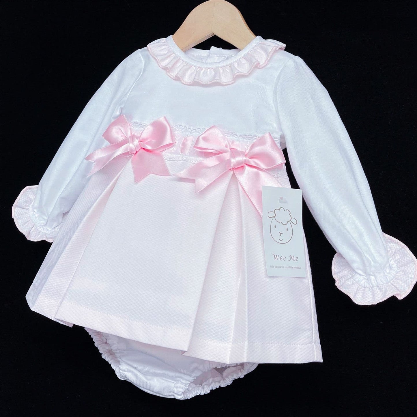 *SALE* Baby Girl Pink Waffle Princess Dress with Pants "MYD207"