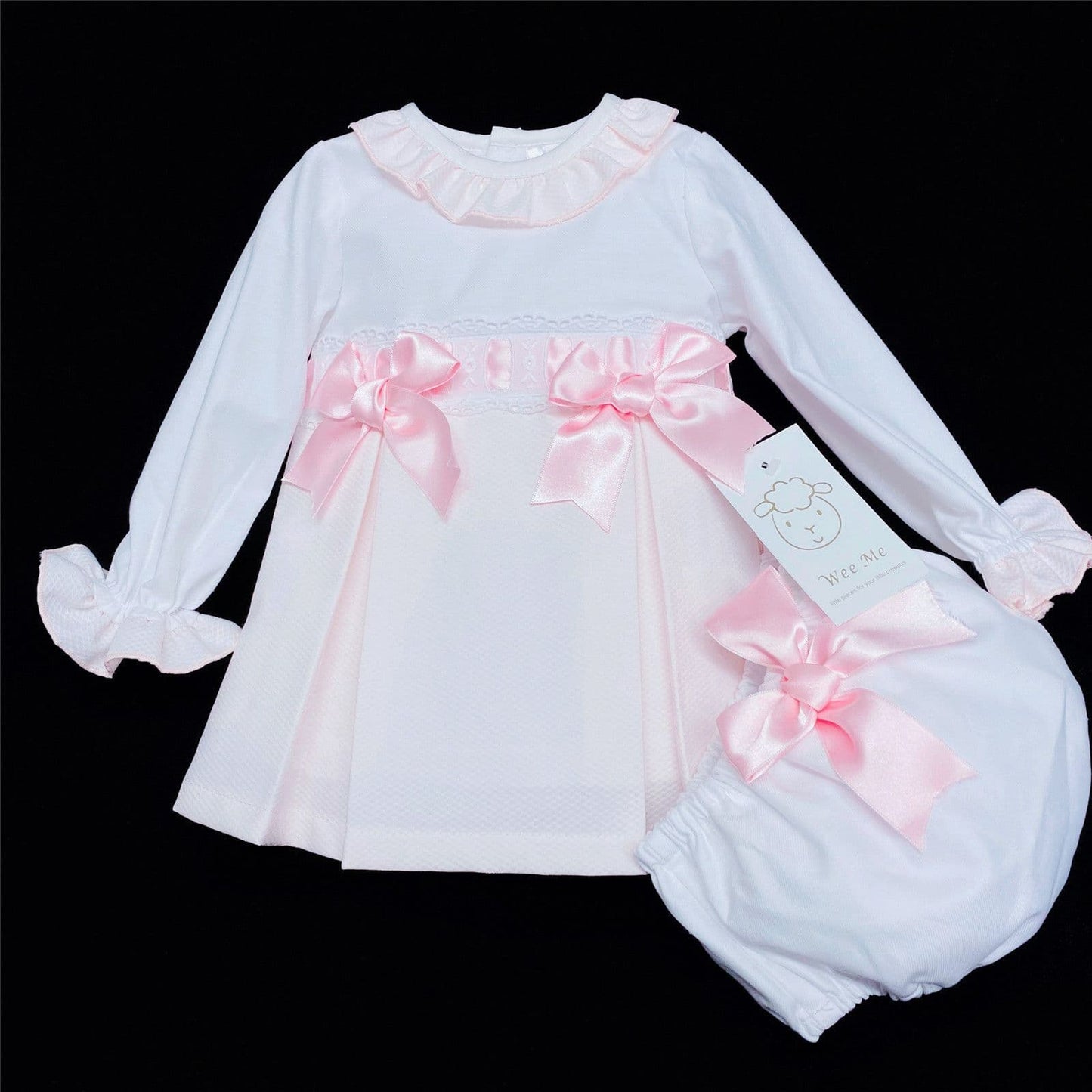 *SALE* Baby Girl Pink Waffle Princess Dress with Pants "MYD207"