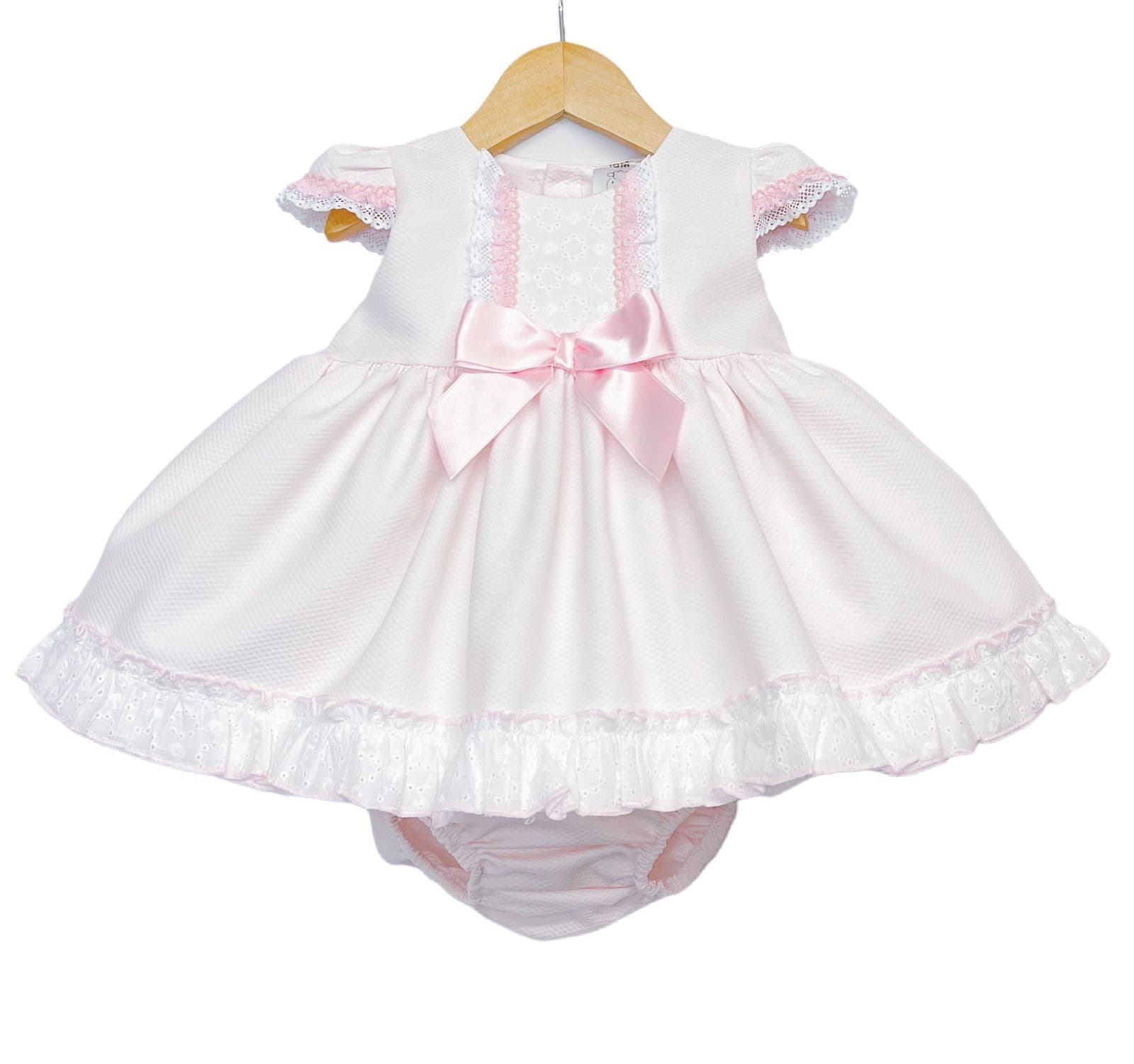 *SALE* Baby Girl Pink Waffle Puff Ball Dress with Pants "MYD2213P"