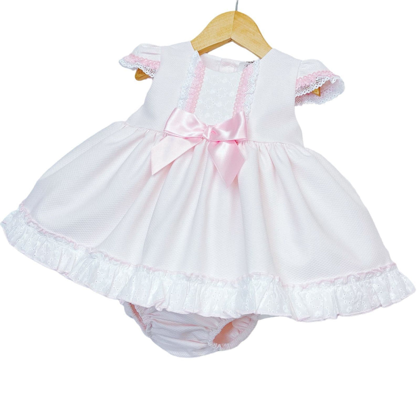 *SALE* Baby Girl Pink Waffle Puff Ball Dress with Pants "MYD2213P"