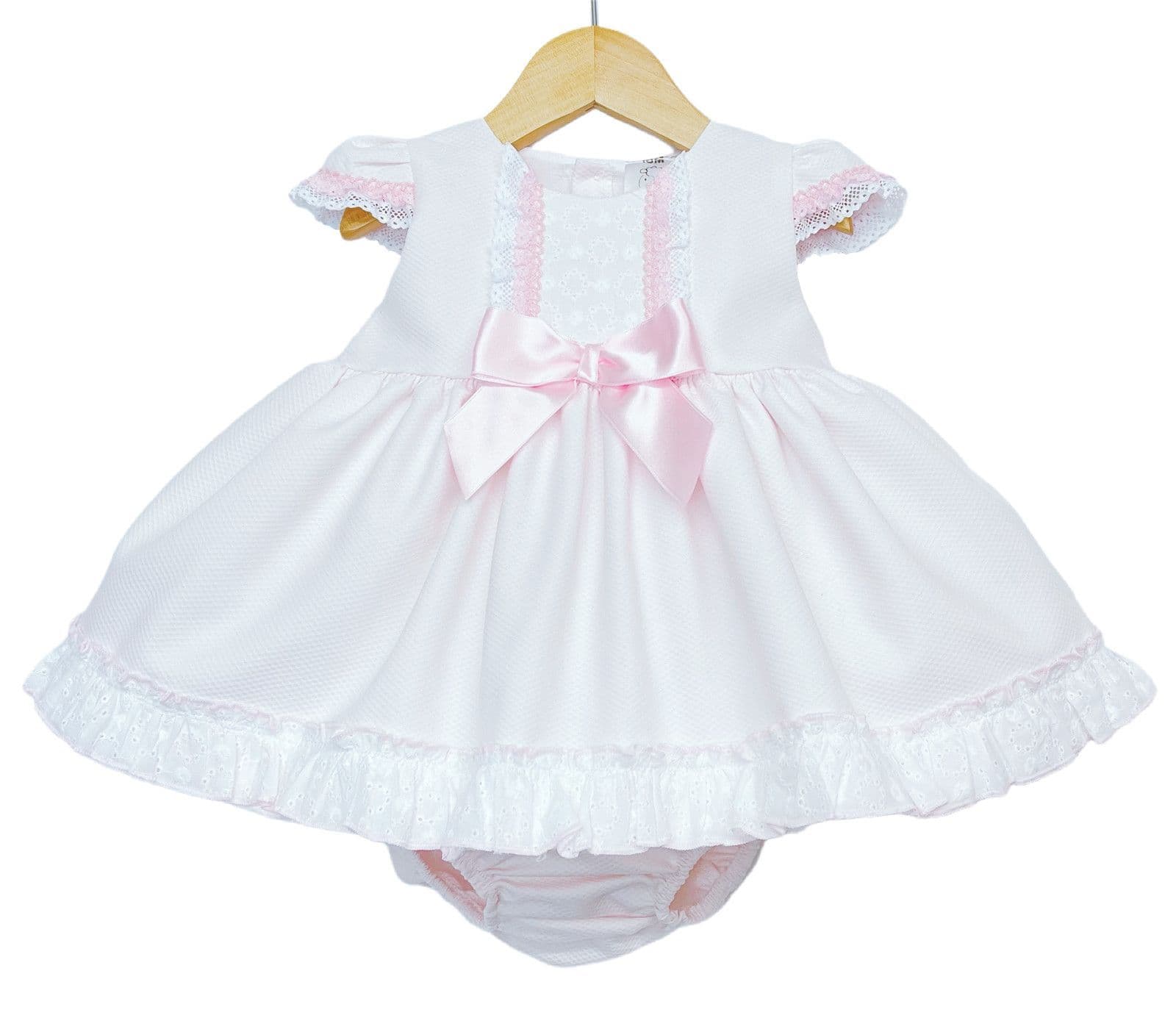 *SALE* Baby Girl Pink Waffle Puff Ball Dress with Pants "MYD2213P"