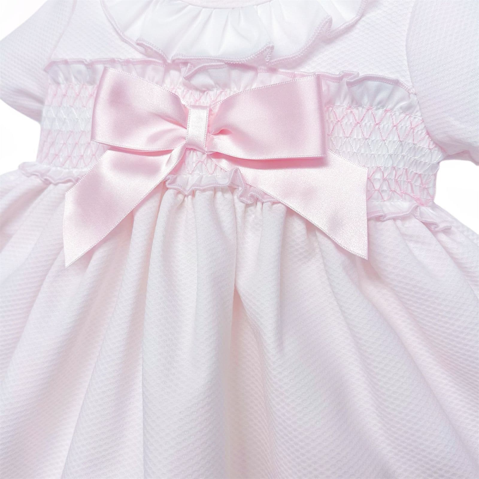 *SALE* Baby Girl Pink Waffle Puff Ball Dress with Pants "MYD2334"