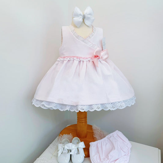*SALE* Baby Girl Pink Waffle Puff Ball Dress with Pants "MYD2441P"