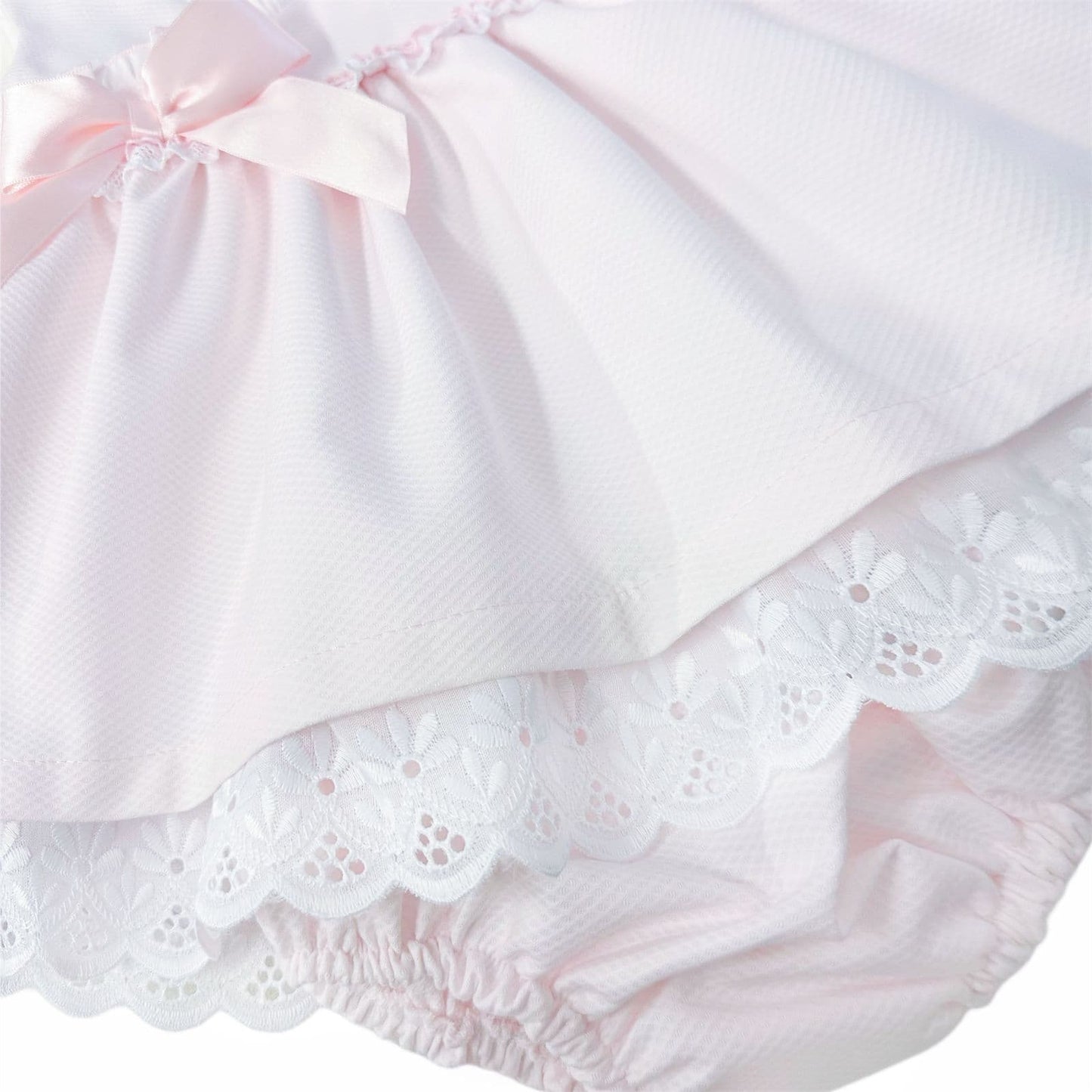 *SALE* Baby Girl Pink Waffle Puff Ball Dress with Pants "MYD2441P"