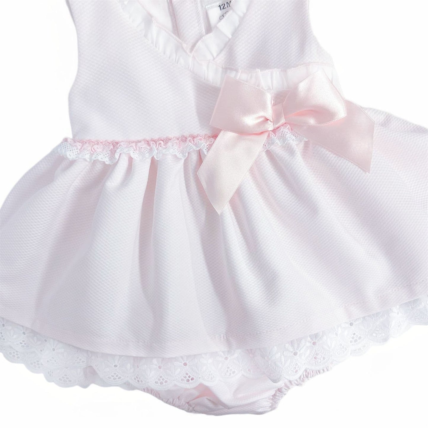 *SALE* Baby Girl Pink Waffle Puff Ball Dress with Pants "MYD2441P"