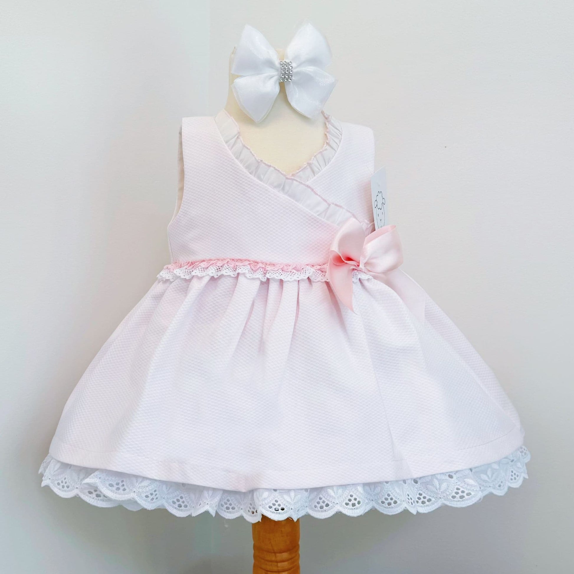 *SALE* Baby Girl Pink Waffle Puff Ball Dress with Pants "MYD2441P"