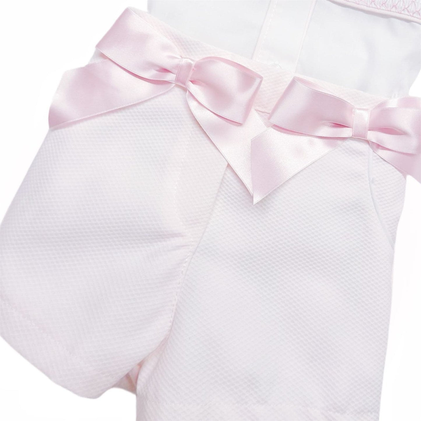 *SALE* Baby Girl Pink Waffle Shorts with Smocked Shirt "MYD2332"
