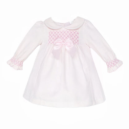 SALE" Baby Girl Pink Waffle Smocked Puff Dress "2536