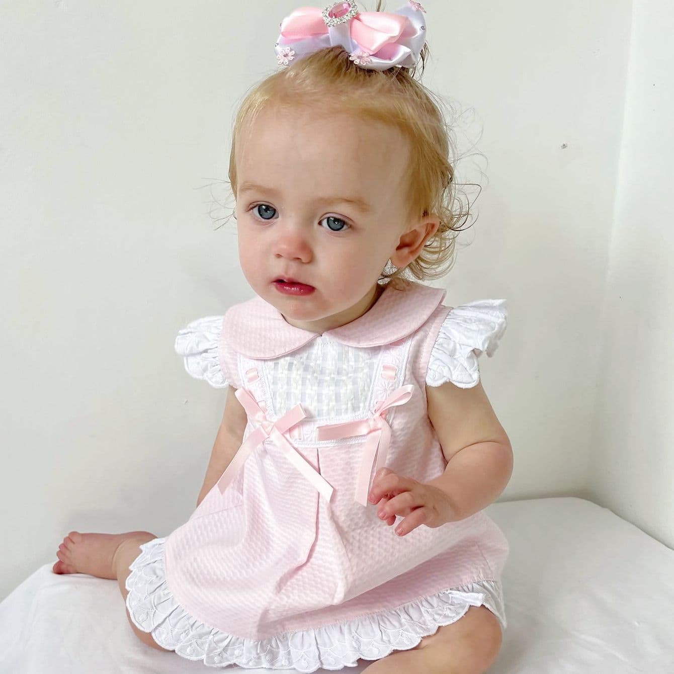 *SALE* Baby Girl Pink Waffle Sun Dress with Pants "2408"