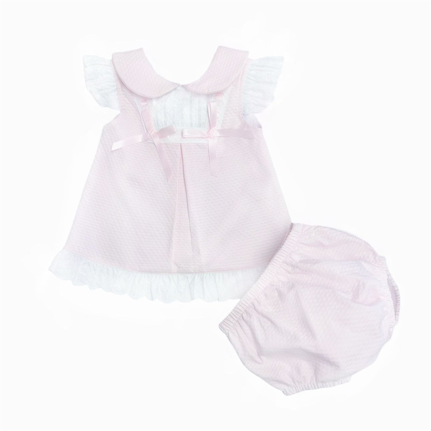 *SALE* Baby Girl Pink Waffle Sun Dress with Pants "2408"