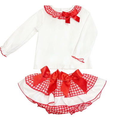 *SALE* Baby Girl Red Checked Frilly Skirt with Top "MYD823"