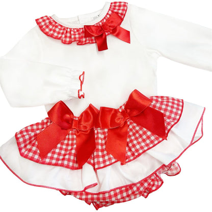 *SALE* Baby Girl Red Checked Frilly Skirt with Top "MYD823"