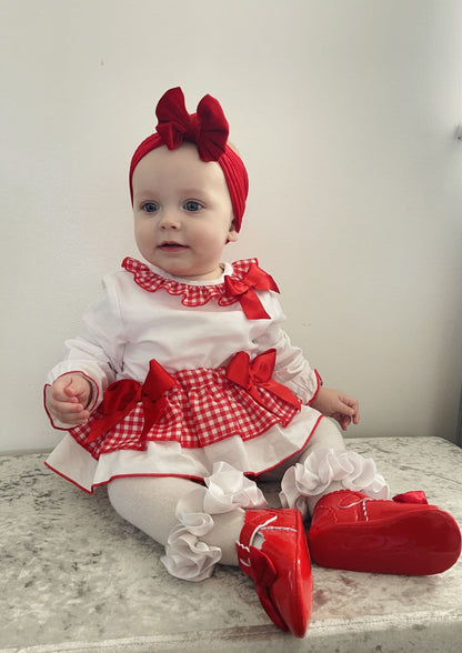 *SALE* Baby Girl Red Checked Frilly Skirt with Top "MYD823"