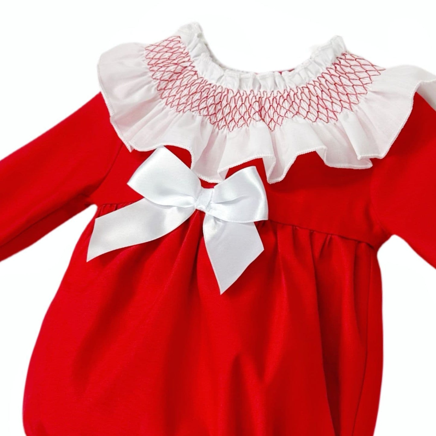 *SALE* Baby Girl Red Cotton Big Collar Romper "MYDB2495"