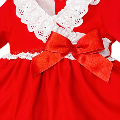 *SALE* Baby Girl Red Cotton Puff Dress with Pants "MYDB2496"