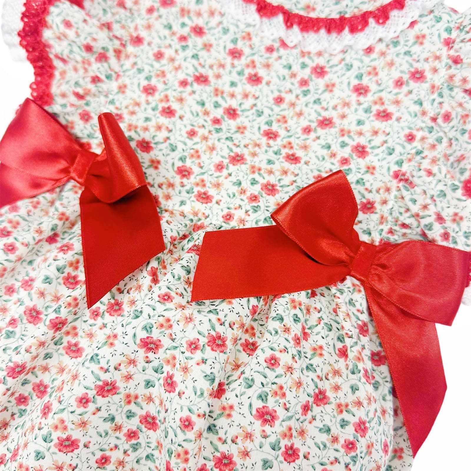 *SALE* Baby Girl Red Floral Frilly Shoulder Romper "MYD2471"