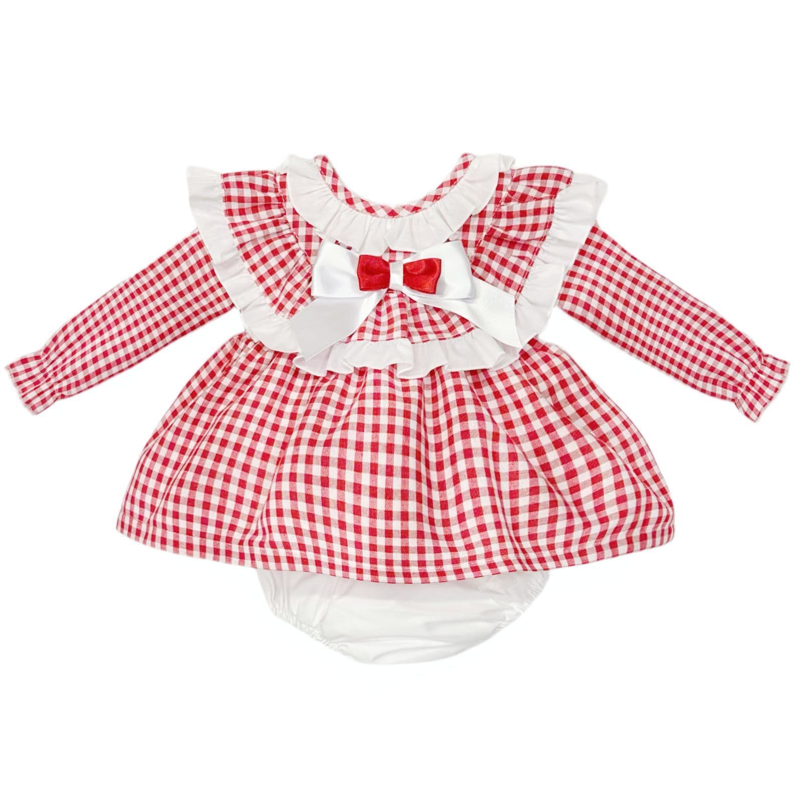 *SALE* Baby Girl Red Gingham Frilly Dress with Pants "MYDC2475"
