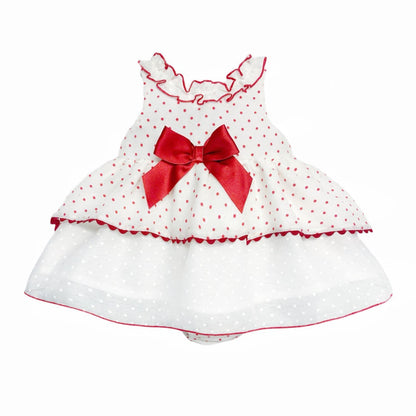 *SALE* Baby Girl Red Spotty Sheer Puff Ball Dress with Pants "MYD2437R"