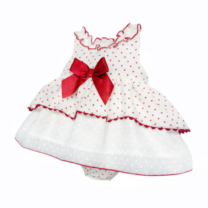 *SALE* Baby Girl Red Spotty Sheer Puff Ball Dress with Pants "MYD2437R"