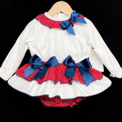 *SALE* Baby Girl Red Tartan Skirt Set Winter Outfit Christmas "MYD1864"